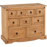 Product photograph of Central Wooden Chest Of 9 Drawers In Oak from Furniture in Fashion