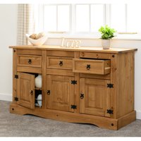 Product photograph of Central Wooden Sideboard With 3 Doors 3 Drawers In Oak from Furniture in Fashion