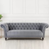 Product photograph of Chanter Fabric 3 Seater Sofa In Midnight Grey from Furniture in Fashion