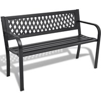 Product photograph of Charisa Outdoor Steel Seating Bench In Black from Furniture in Fashion