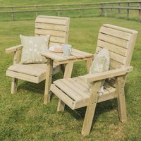 Product photograph of Chatham Wooden Garden Angled Love Seats In Natural from Furniture in Fashion