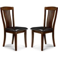 Product photograph of Calico Dining Chair In Mahogany With Brown Seat In A Pair from Furniture in Fashion