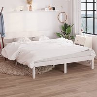 Product photograph of Chavez Solid Pinewood Small Double Bed In White from Furniture in Fashion