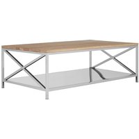 Product photograph of Chaw Wooden Coffee Table With Stainless Steel Frame In Oak from Furniture in Fashion
