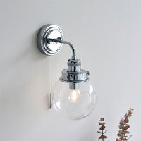 Product photograph of Cheswick Clear Glass Shade Wall Light In Chrome from Furniture in Fashion