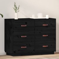 Product photograph of Cheta Pinewood Chest Of 6 Drawers In Black from Furniture in Fashion