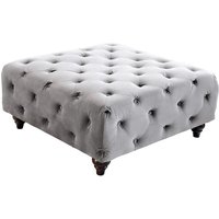 Product photograph of Chetek Crushed Velvet Ottoman In Grey With Woodent Legs from Furniture in Fashion