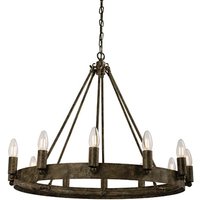 Product photograph of Chevalier 12 Lights Ceiling Pendant Light In Aged Metal Paint from Furniture in Fashion