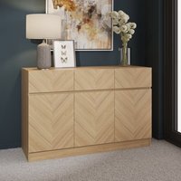 Product photograph of Cianna Wooden Sideboard With 3 Doors 3 Drawers In Euro Oak from Furniture in Fashion