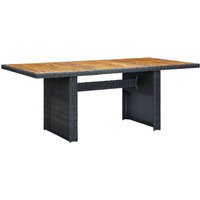 Product photograph of Cielo Garden Wooden Dining Table In Dark Grey Poly Rattan from Furniture in Fashion