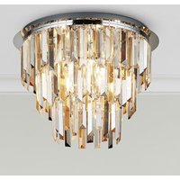 Product photograph of Clarissa Glass Flush Ceiling Light In Chrome from Furniture in Fashion