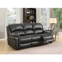 Product photograph of Claton Recliner 3 Seater Sofa In Black Faux Leather from Furniture in Fashion