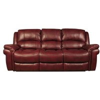 Product photograph of Claton Recliner 3 Seater Sofa In Burgundy Faux Leather from Furniture in Fashion