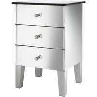 Product photograph of Solitaire Mirrored Bedside Cabinet With 3 Drawers from Furniture in Fashion