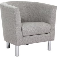 Product photograph of Clesto Fabric Upholstered Armchair In Light Grey from Furniture in Fashion