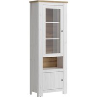 Product photograph of Clinton Wooden Display Cabinet With 2 Doors In White And Oak from Furniture in Fashion