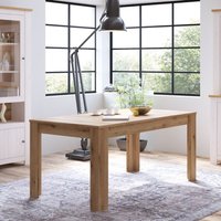 Product photograph of Clinton Wooden Extending Dining Table Rectangular In Oak from Furniture in Fashion