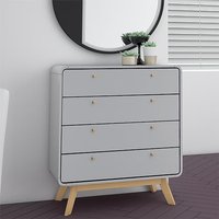 Product photograph of Clive Wooden Chest Of 4 Drawers In Grey from Furniture in Fashion
