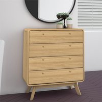 Product photograph of Clive Wooden Chest Of 4 Drawers In Oak from Furniture in Fashion