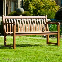 Product photograph of Clyro Large Wooden Garden Broadfield Seating Bench In Rich Brown from Furniture in Fashion