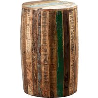 Product photograph of Coburg Wooden Drum Stool In Vintage Oak from Furniture in Fashion