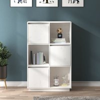 Product photograph of Colix Pine Wood Storage Cabinet With 3 Doors In White from Furniture in Fashion