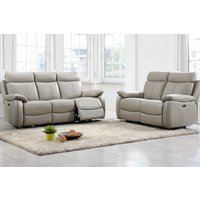 Product photograph of Caguas Electric Leather 3 2 Sofa Set In Light Grey from Furniture in Fashion