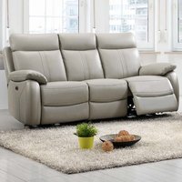 Product photograph of Caguas Electric Leather 3 Seater Sofa In Light Grey from Furniture in Fashion