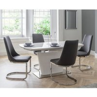 Product photograph of Caishen Extending High Gloss Dining Table In White from Furniture in Fashion