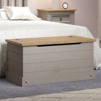 Product photograph of Consett Wooden Blanket Box In Grey And Oak from Furniture in Fashion
