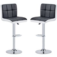 Product photograph of Copez Black And White Faux Leather Bar Stools In Pair from Furniture in Fashion