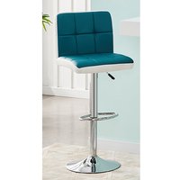 Product photograph of Copez Faux Leather Bar Stool In Teal And White from Furniture in Fashion