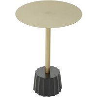 Product photograph of Cordue Round Metal Side Table With Black Base In Gold from Furniture in Fashion