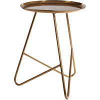 Product photograph of Cordue Round Metal Side Table In Brass from Furniture in Fashion