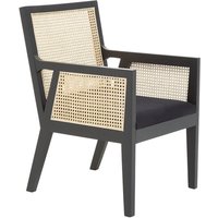 Product photograph of Corson Cane Rattan Wooden Accent Chair In Black from Furniture in Fashion