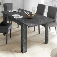 Product photograph of Corvi Wooden Extending Dining Table In Black Marble Effect from Furniture in Fashion
