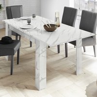 Product photograph of Corvi Extending Wooden Dining Table In White Marble Effect from Furniture in Fashion
