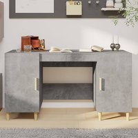 Product photograph of Cress Wooden Computer Desk With 2 Door In Concrete Effect from Furniture in Fashion