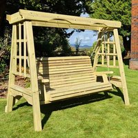 Product photograph of Cretila Large Wooden Garden Swing Seat In Natural from Furniture in Fashion