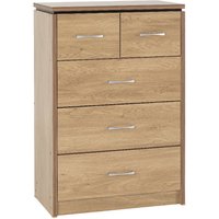 Product photograph of Crieff Wooden Chest Of 5 Drawers In Oak from Furniture in Fashion