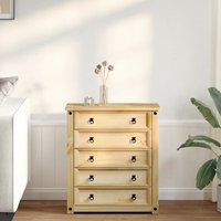 Product photograph of Croydon Wooden Chest Of 5 Drawers Small In Brown from Furniture in Fashion