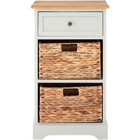 Product photograph of Varmora Wooden Chest Of 3 Drawers In Oak And Grey from Furniture in Fashion