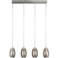 Product photograph of Cyclone Wall Hung Bar 4 Pendant Light With Smoked Glass from Furniture in Fashion