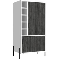 Product photograph of Dunster Wooden Wine Cabinet In White And Carbon Grey from Furniture in Fashion