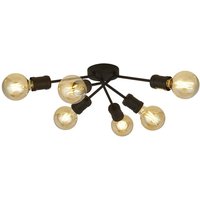 Product photograph of Dance 6 Lights Flush Ceiling Light In Sand Black from Furniture in Fashion