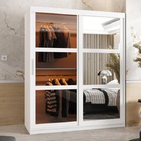 Product photograph of Danville Large Mirrored Wardrobe With 2 Sliding Doors In White from Furniture in Fashion