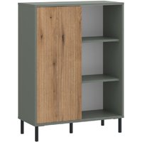 Product photograph of Danville Wooden Sideboard With 1 Sliding Door In Green And Oak from Furniture in Fashion