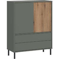 Product photograph of Danville Wooden Sideboard With 2 Doors 2 Drawers In Green And Oak from Furniture in Fashion