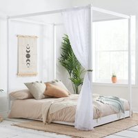 Product photograph of Darian Four Poster Wooden King Size Bed In White from Furniture in Fashion
