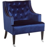 Product photograph of Darligo Upholstered Velvet Armchair In Blue from Furniture in Fashion